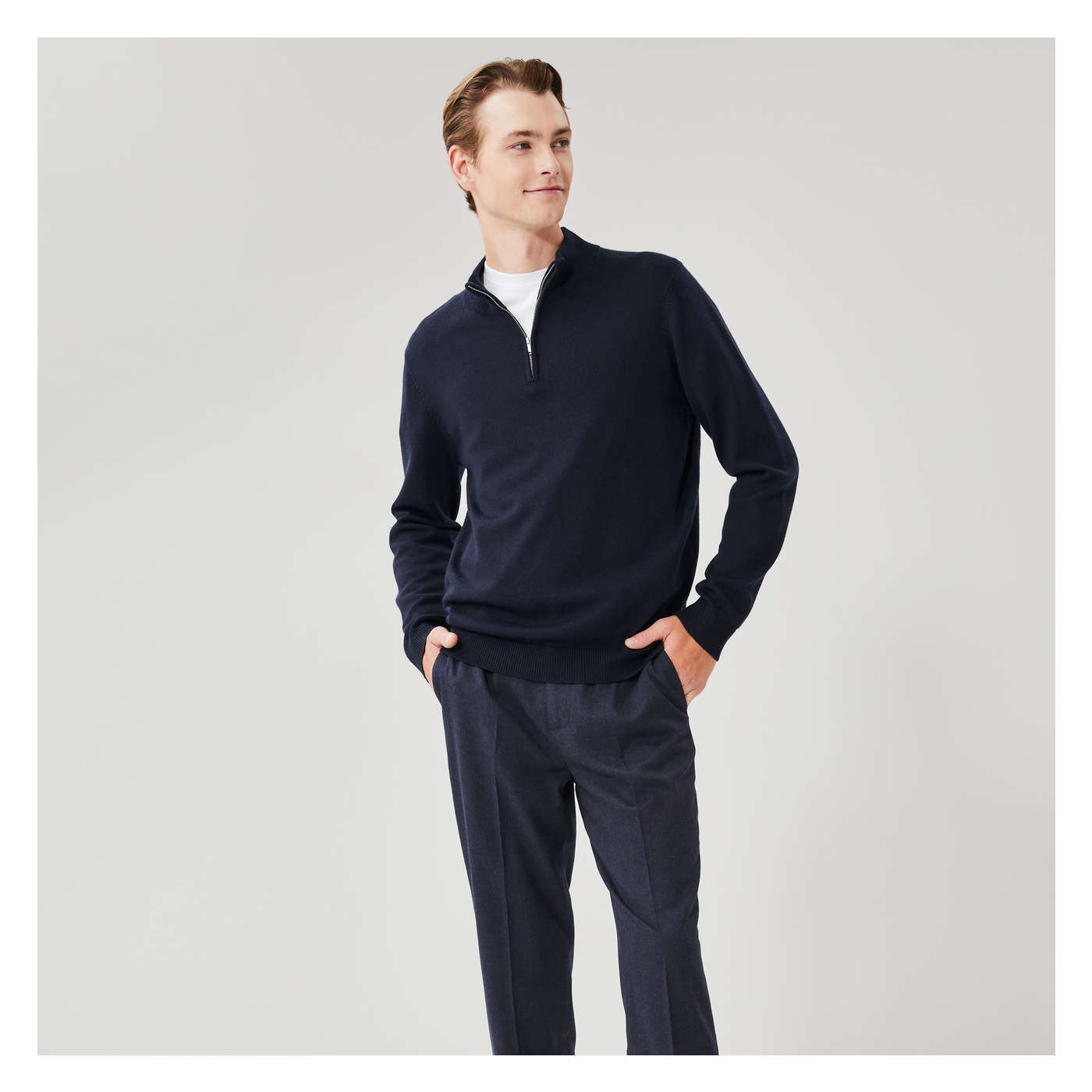 Merino quarter clearance zip sweater